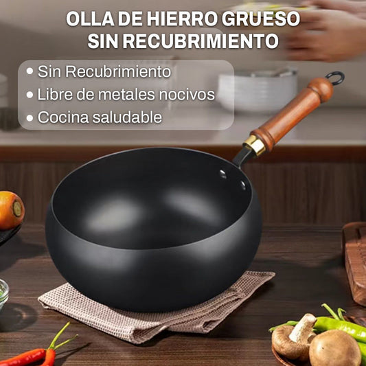 🔥Oferta especial 2025🔥en olla de hierro gruesa sin recubrimiento