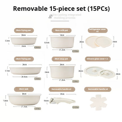 ⏳Oferta por tiempo limitado⏰Juego de utensilios de cocina antiadherentes con mango desmontable - Apto para horno