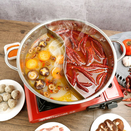 Stainless Steel Shabu Hot Pot with Divider